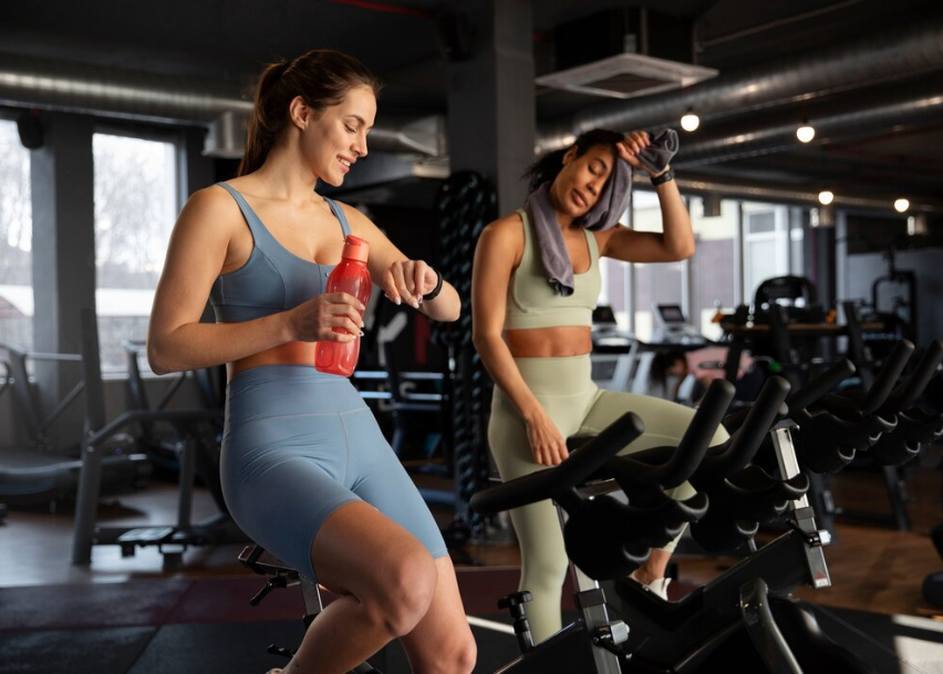 Женщины на велотренажерах